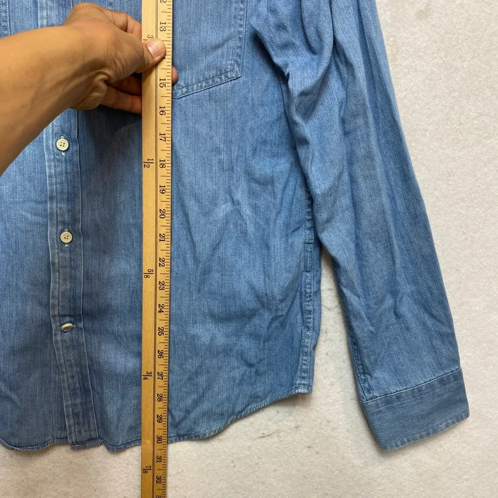 Banana Republic Shirt Mens M Blue Long Sleeve Slim Fit Denim Chambray Button Up